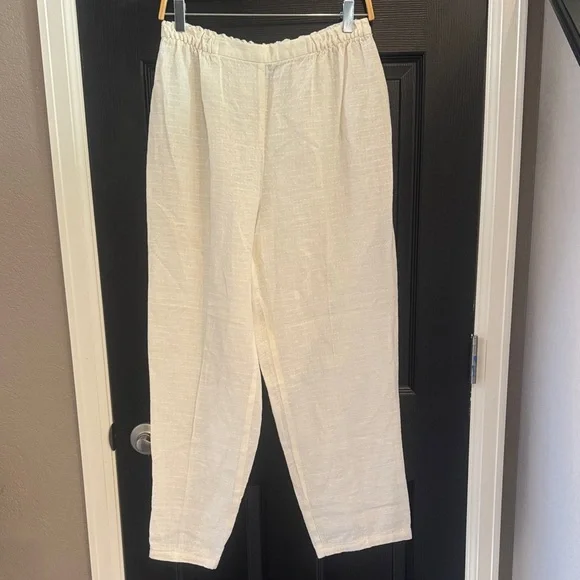 Eileen Fisher Off-White Relaxed Pants - Picture 1 of 4